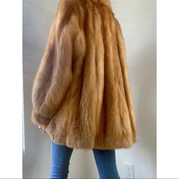 Vintage Red Fox Fur Stroller coat - Picture 5 of 11